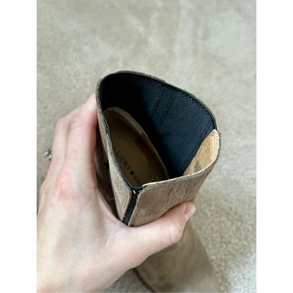 Lucky Brand Brindle Leather Heeled Maldeeve Ankle Booties sz 6 - Picture 8 of 12